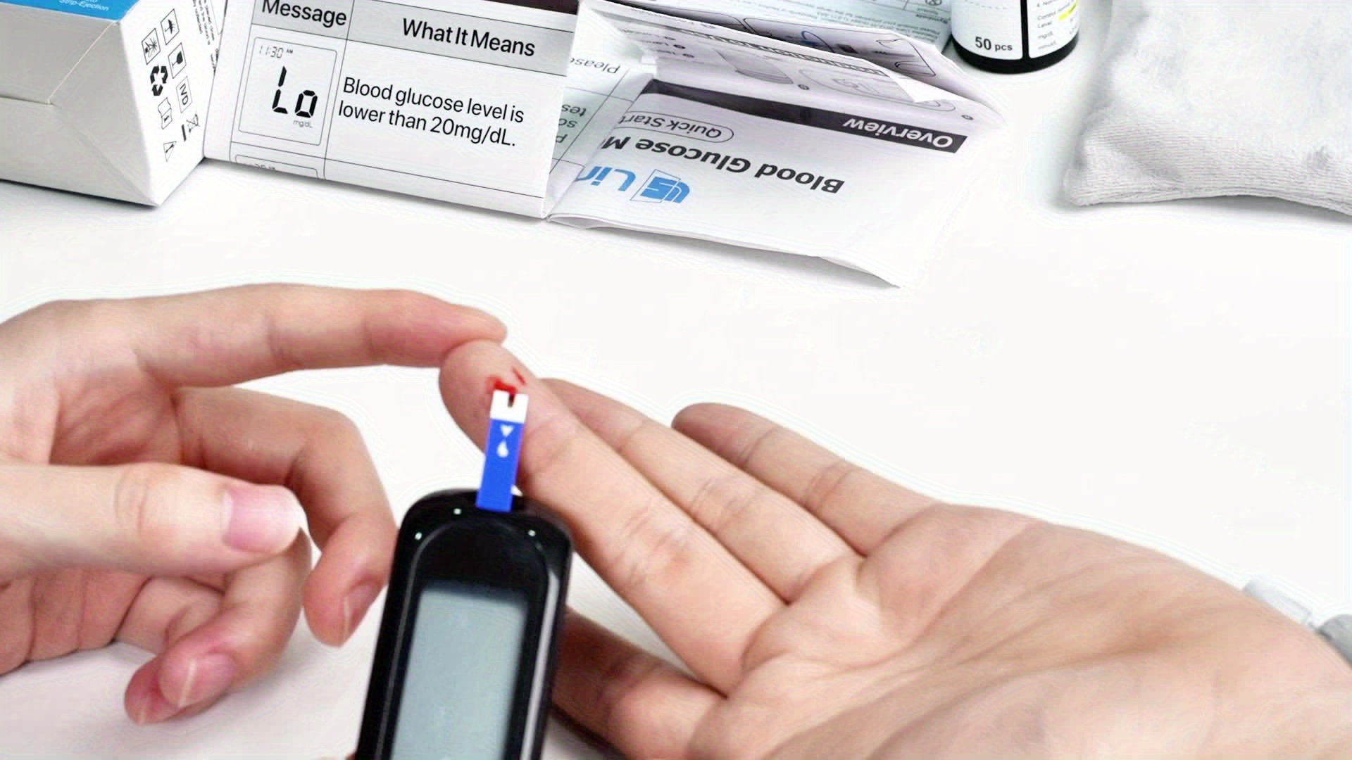 Blood Glucose Monitor Kit, 50 Test Strips And 50 Blood Collection Needles, Blood Glucose Test Kit with Blood Collection Device, Diabetes Test Kit (Uncoded), Home Blood Glucose Meter - Image 8