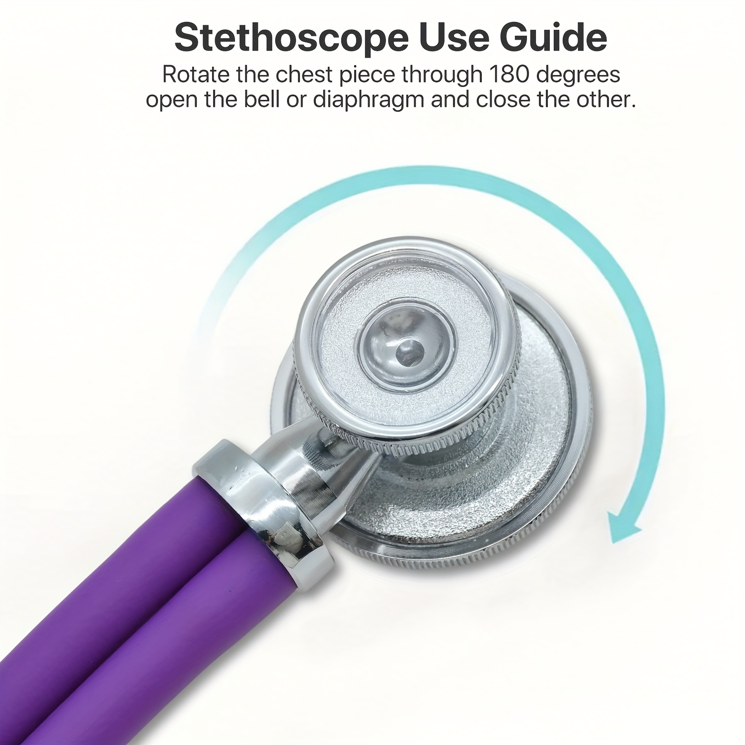 Aneroid Sphygmomanometer Blood Pressure Monitor & 2-in-1Stethoscope Set - Medical Sphygmomanometer With Fixing Clip And Purple Nylon Cuff, Emergency BP Kit Includes Stethoscope, Free Portable Case And Auxiliary Accessories, Purple - Image 8