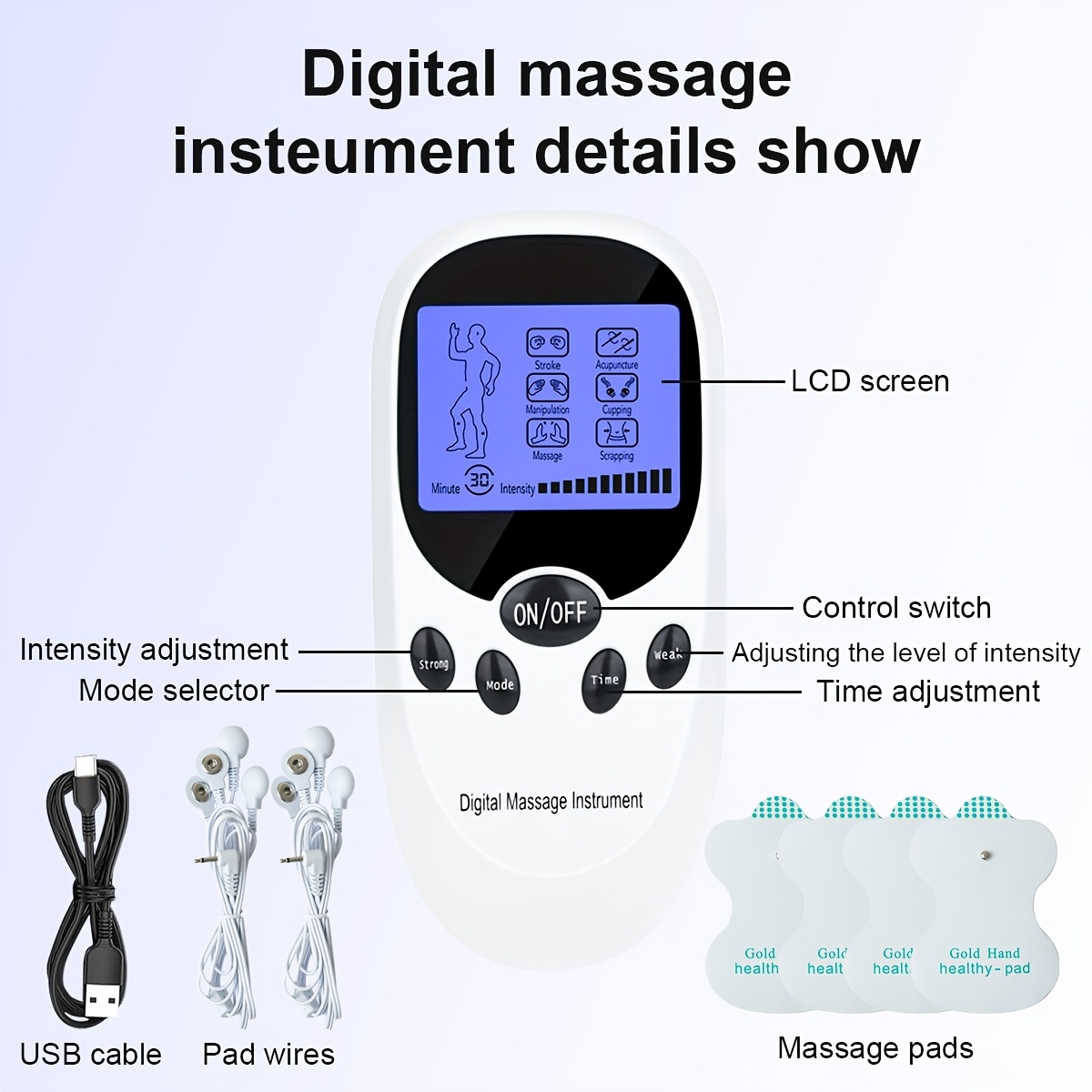 CESLIFF TENS + EMS Muscle Stimulator, Muscle Relief Pulse Massager with 8 Electrodes, TENS Units, Usable for Systemic/Body-Wide And Muscle Relaxation, Portable Design, Perfect Gift for Family And Friends! - Image 13