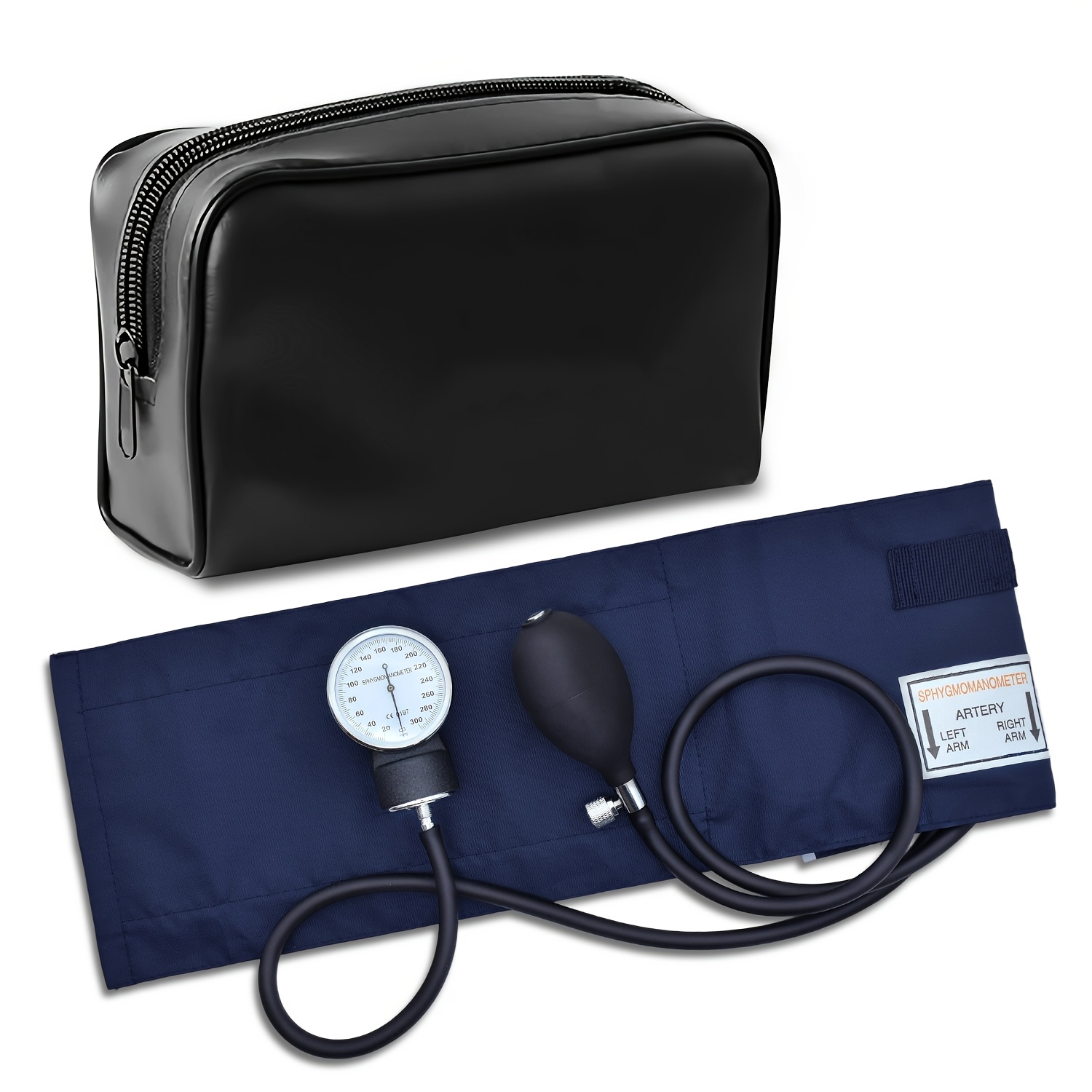 Aneroid Sphygmomanometer Blood Pressure Monitor & 2-in-1Stethoscope Set - Medical Sphygmomanometer With Fixing Clip And Purple Nylon Cuff, Emergency BP Kit Includes Stethoscope, Free Portable Case And Auxiliary Accessories, Purple - Image 6