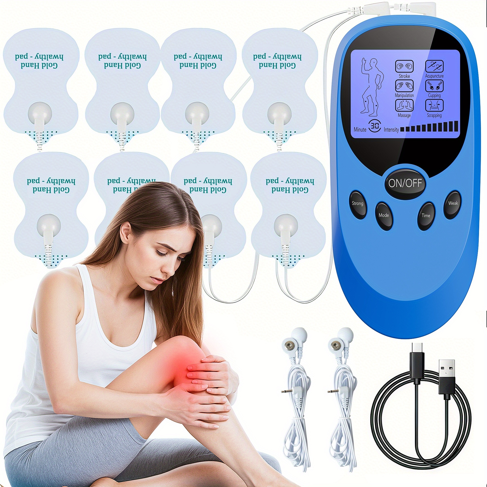 CESLIFF TENS + EMS Muscle Stimulator, Muscle Relief Pulse Massager with 8 Electrodes, TENS Units, Usable for Systemic/Body-Wide And Muscle Relaxation, Portable Design, Perfect Gift for Family And Friends! - Image 10