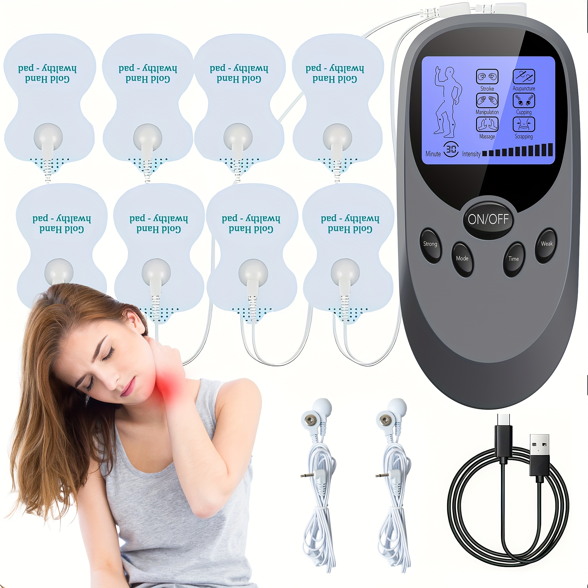 CESLIFF TENS + EMS Muscle Stimulator, Muscle Relief Pulse Massager with 8 Electrodes, TENS Units, Usable for Systemic/Body-Wide And Muscle Relaxation, Portable Design, Perfect Gift for Family And Friends! - Image 8
