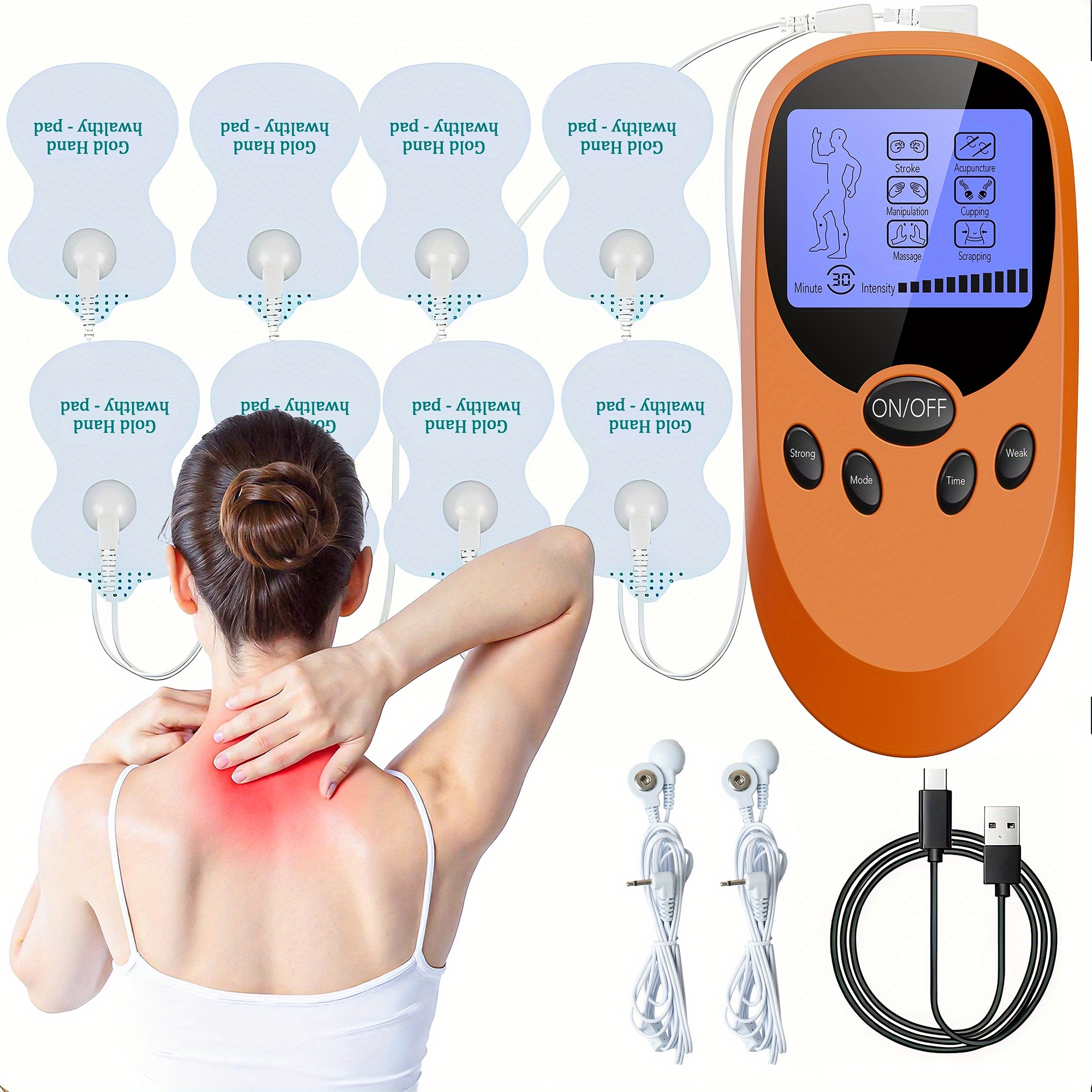 CESLIFF TENS + EMS Muscle Stimulator, Muscle Relief Pulse Massager with 8 Electrodes, TENS Units, Usable for Systemic/Body-Wide And Muscle Relaxation, Portable Design, Perfect Gift for Family And Friends! - Image 5