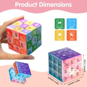 Beginner-Friendly 3x3 Chemistry Periodic Table Cube - Colorful, Durable ABS Resin Puzzle for Quick Learning & Problem-Solving Skills, Lightweight & Sticker-Free Educational Toy, Chemistry Learning Aid|Beginnerfriendly Toy|Lightweight Puzzle