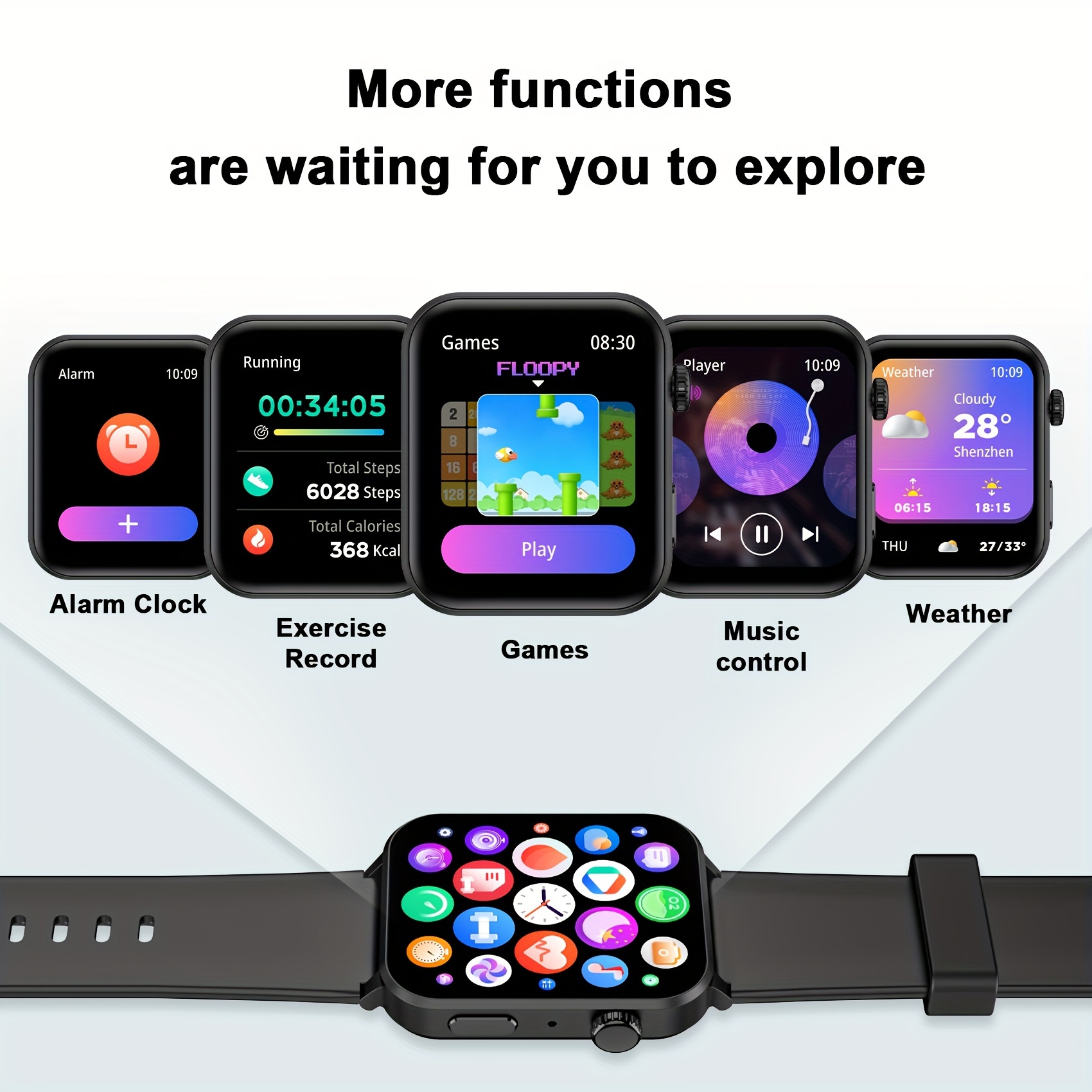 FeipuQu R30Pro Wireless Calling(Answer/Make Call) Smart Watch For Men Women, 100+ Sport Mode, Calorie, Pedometer, Multiple Wallpaper, The Best Christmas Gift For Couples