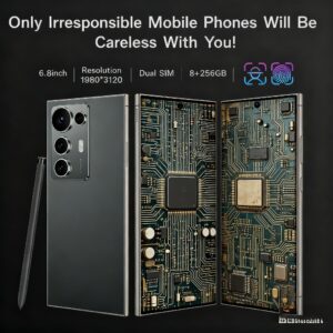 Android smartphone 2+512GB 4K HD 6.8-inch HD 5G GPS Four colors optional Glitter skull patterns dreamy-edgy sparkly details appearance fits Tokyo fashion districts adapts bold scenes, Smartphone For Fashion Enthusiasts, Stylish Phone For Travelers