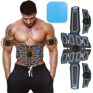 EMS Fitness Massage Belt with Muscle Stimulator - Rechargeable EMS Physiotherapy Device, 6 Modes & 18 Intensity Levels, Full-Body Workout Suitable for Gym, &, EMS Training Gift for Men &