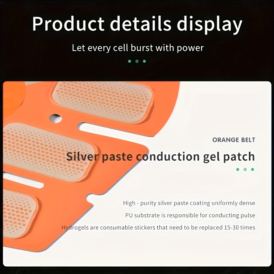 EMS Fitness Massage Belt with Muscle Stimulator - Rechargeable EMS Physiotherapy Device, 6 Modes & 18 Intensity Levels, Full-Body Workout Suitable for Gym, &, EMS Training Gift for Men & - Image 6