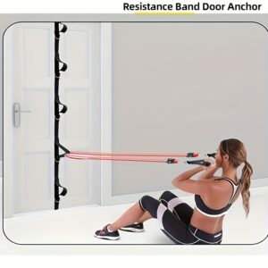 Over-the-Door Resistance Band for Home Gym - Multi-Scene Strength Training Equipment, Safe Weight Capacity for Full Family Use, Fitness Tension Band, Textured Grip Handles, Durable Construction