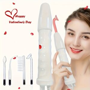 High-Frequency Facial Machine - Portable Handheld Device with 4 Different Tubes, 110V Plug, No Battery Needed, for Home Use, Gift Idea