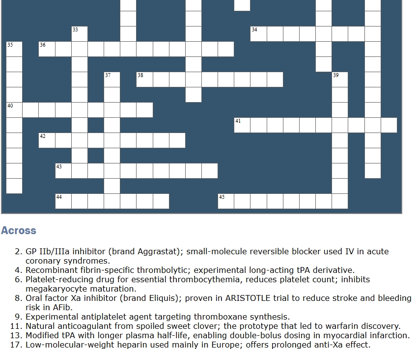 Antithrombotic drugs. 14 Medical crosswords. HTML and PDF files - Image 2