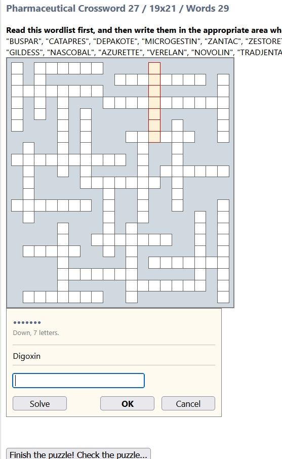 Educational website with 81 pharmaceutical crossword puzzles. Setup in just one day. - Image 2