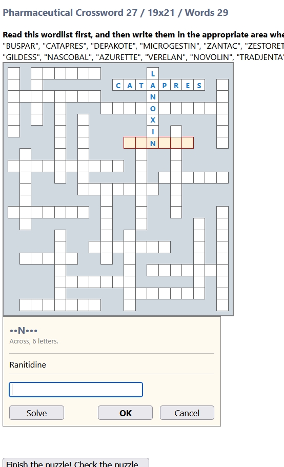 Educational website with 81 pharmaceutical crossword puzzles. Setup in just one day. - Image 3
