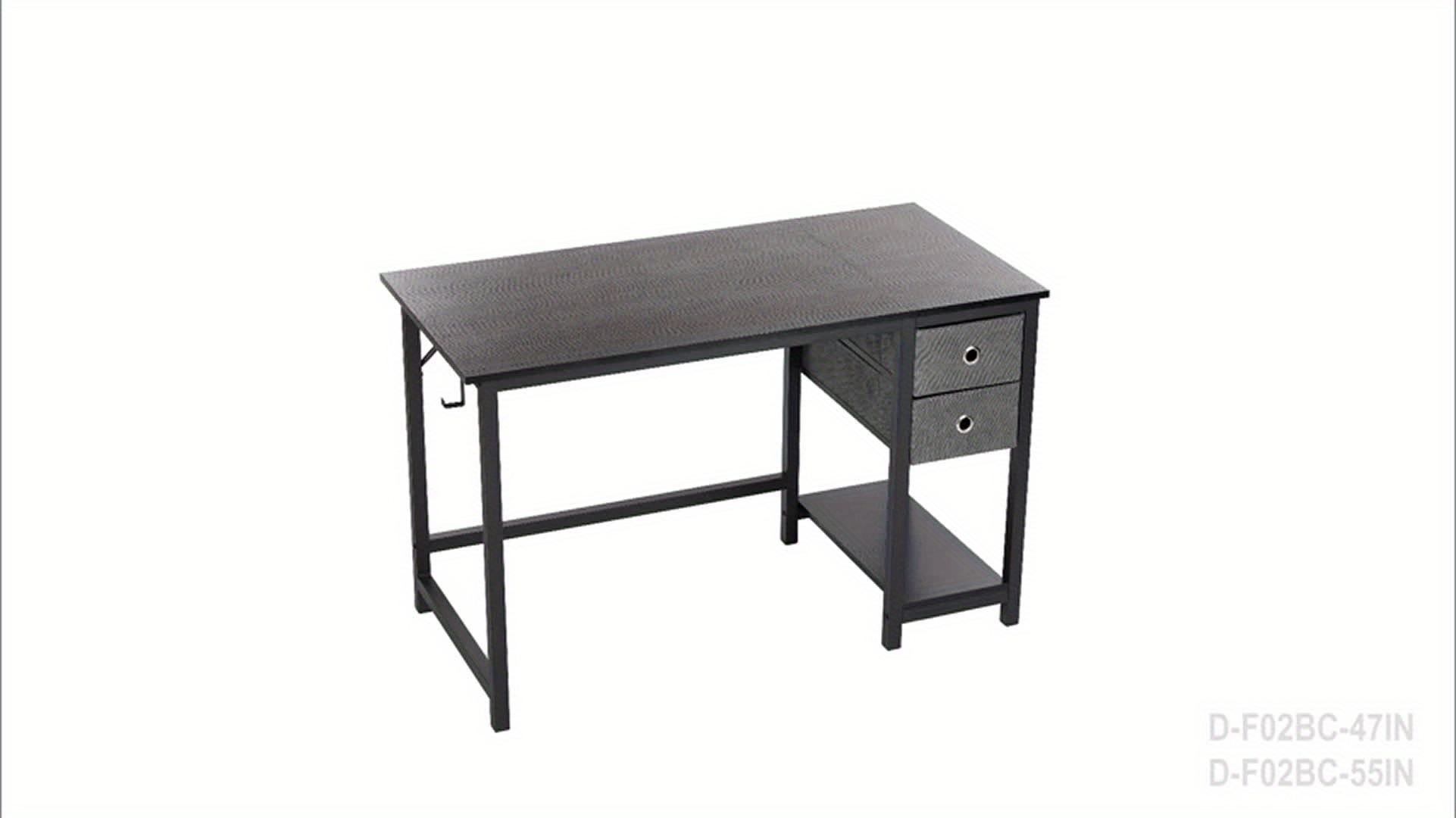 47-Inch Computer Gaming Desk with 2 Adjustable Fabric Storage Drawers, Ideal for Work, Writing, And Study, Computer Desk - Image 14