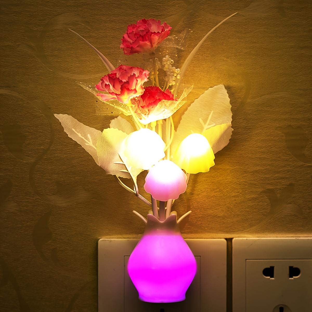 LED Second Generation Smart Flower Night Light with US plug, automatically turns off during the day and lights up at night with light sensor control. Ideal as a bedside night light and perfect as a birthday or love gift., Night Light for Bedroom, Plug In Night Light, Night Lamp, Night Lamp for Bedroom, Dim Light for Bedroom, Gift for Loved Ones, Bedside Lamp, Decorative Night Lamp, Floral Design, Energyefficient Lamp, Reliable Sensor Feature, Automatic Night Lamp, - Image 12