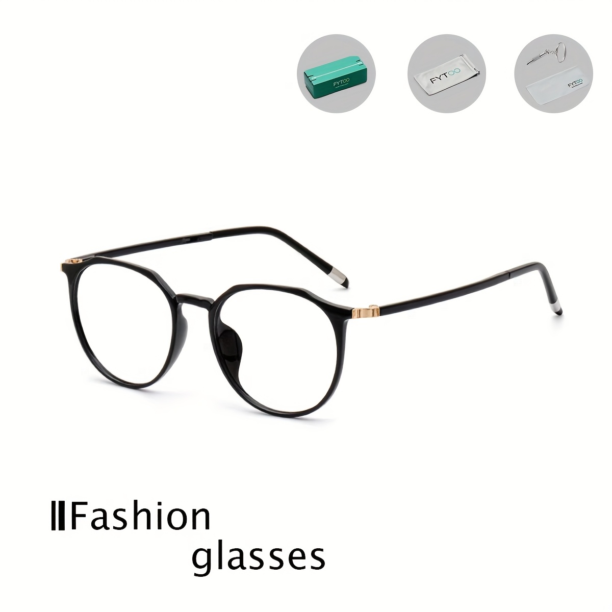 FYTOO Brand Full-rim Detachable and Installable Replacement Eyeglass Lenses, Black Tortoiseshell Patterned Glasses for Men & Women - Elegant, Fashionable Trendy Decorative to Match with Various Styles of Clothing at Parties Gatherings Fe - Image 2