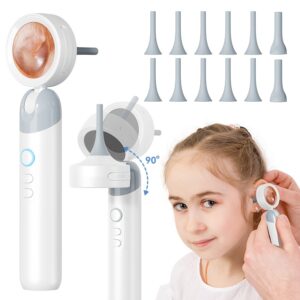 Otoscope Ear Camera with 1.38” HD Screen, 1080P & 4-in-1 LED Modes, 12 Silicone Specula Tips, Compatible with Smartphone/Tablet, Type-C Charging, for Adults and Pets