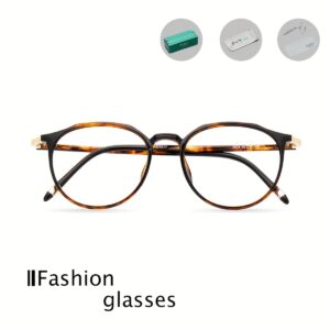 FYTOO Brand Full-rim Detachable and Installable Replacement Eyeglass Lenses, Black Tortoiseshell Patterned Glasses for Men & Women - Elegant, Fashionable Trendy Decorative to Match with Various Styles of Clothing at Parties Gatherings Fe