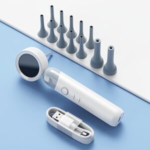 Otoscope Ear Camera With 1.38'' Screen, 1080P Ear Scope With 4 LEDs, 12 Silicone Specula Tips, Support Photo And Video, PC View, Ideal Pocket Otoscope For Home Use, And Pets