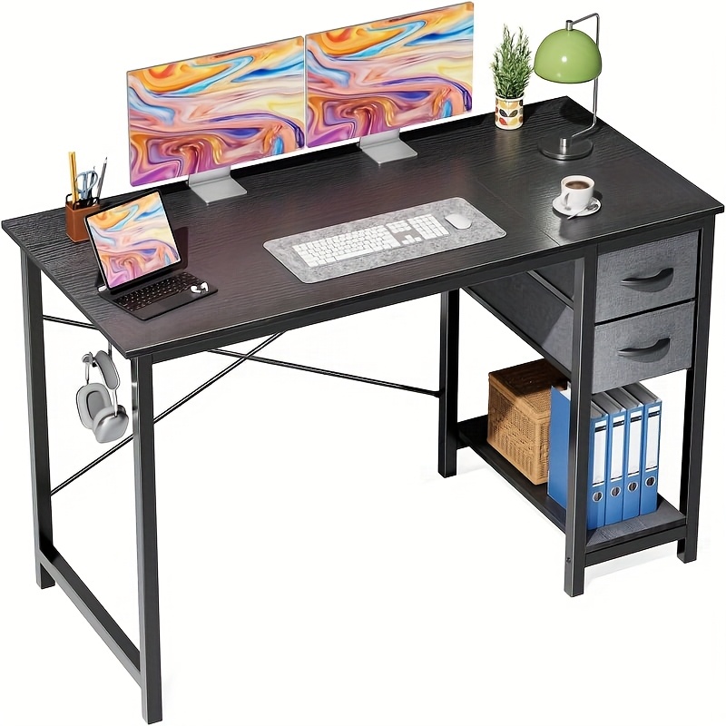 47-Inch Computer Gaming Desk with 2 Adjustable Fabric Storage Drawers, Ideal for Work, Writing, And Study, Computer Desk - Image 6