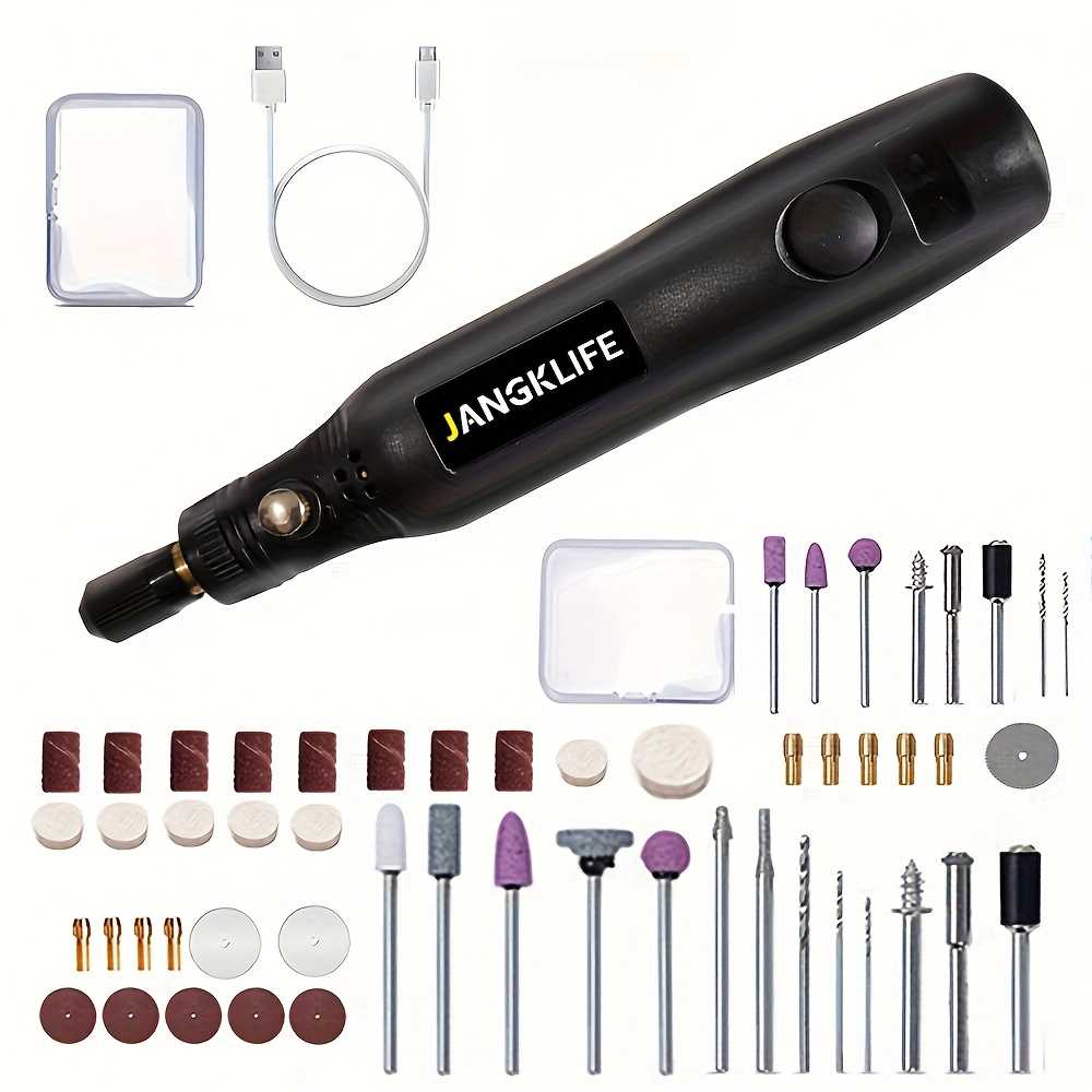 JANGKLIFE Rotary Tool Kit with 3 Speed, USB Rechargeable Battery, 36V Max Operating Voltage, Multi-Tool for Crafting, Grinding, with Attachment Set for Home Projects - Image 4