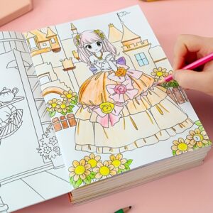 A Coloring Book Designed for Girls Featuring 32 Distinct Pages, Made with Upgraded Thick Paper. It Includes Beautiful Princess And Fairy Illustrations, Making It Perfect for Holiday Gifts, Especially for Halloween And Christmas. Chinese Version