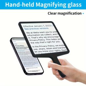 5x Portable Magnifying Glass • Durable Flat Lens • No Battery Needed • Jewelry, Coins, Plants, Science • Gift for Mother's Day, Father's Day, Birthdays • Home, Office, Classroom, Laboratory • Reading, Inspection, Sleek Design, Highdefinition Optics, Office Tool, Lightweight, Sturdy Build, Optical Tool, Workers, Stand, Loupe, High Magnification, Magnifier