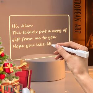 [Elegant LED Desk Lamp] Elegant USB-Powered Acrylic LED Desk Lamp with Warm Glow, Erasable Writing Board, Pen & Cap - Perfect for Holiday Decor & Gift-Giving, Decorative Night Light | Elegant Decor Item | LED Lights for Bedroom