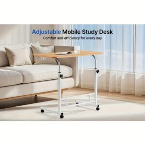 1 Universal Pulley + Height Adjustable + Extra Large Desktop Folding Study Table/ Student Study Table/ Laptop Table/ Office Desk/ Lazy Table/ Bedside Table/ Laptop Table/ Bedside Table/ Multi