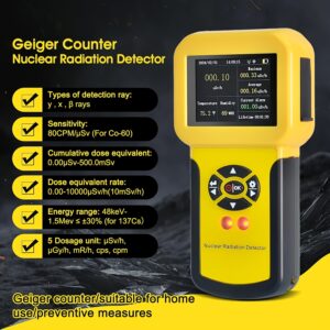 BTMETER Nuclear Radiation Meter Geiger Counter, Radioactive Detector Radioactive Meter With LCD Display Radioactive Detector Detect Beta Gamma X-Ray CPM Level W/Alarm, Handheld Radiation Dosimeter BT-886A