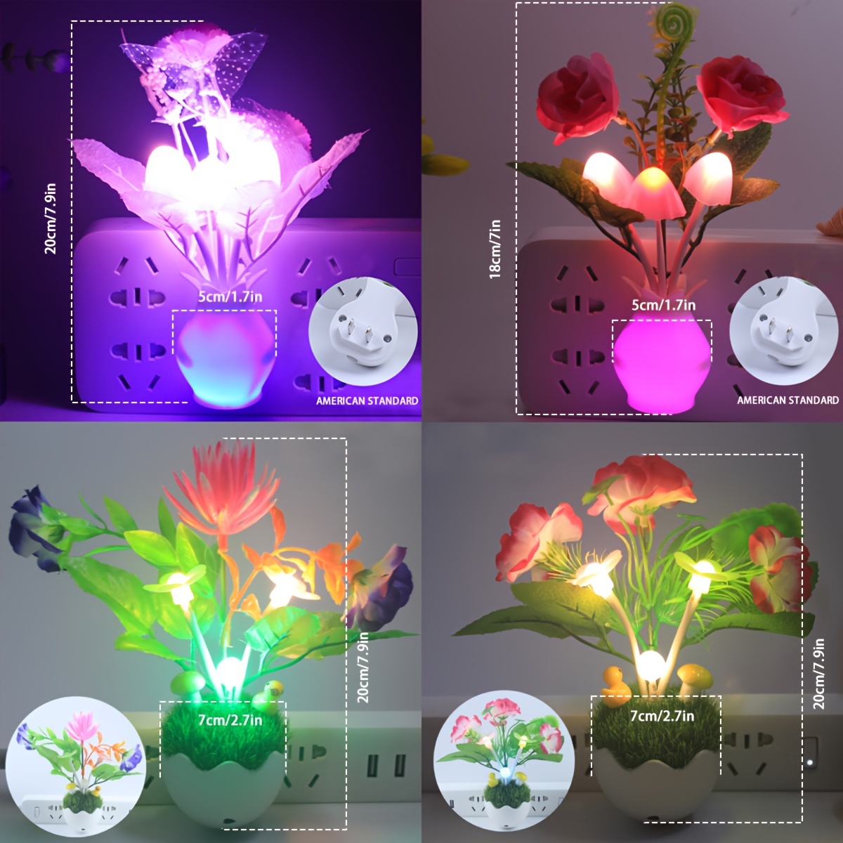 LED Second Generation Smart Flower Night Light with US plug, automatically turns off during the day and lights up at night with light sensor control. Ideal as a bedside night light and perfect as a birthday or love gift., Night Light for Bedroom, Plug In Night Light, Night Lamp, Night Lamp for Bedroom, Dim Light for Bedroom, Gift for Loved Ones, Bedside Lamp, Decorative Night Lamp, Floral Design, Energyefficient Lamp, Reliable Sensor Feature, Automatic Night Lamp, - Image 4
