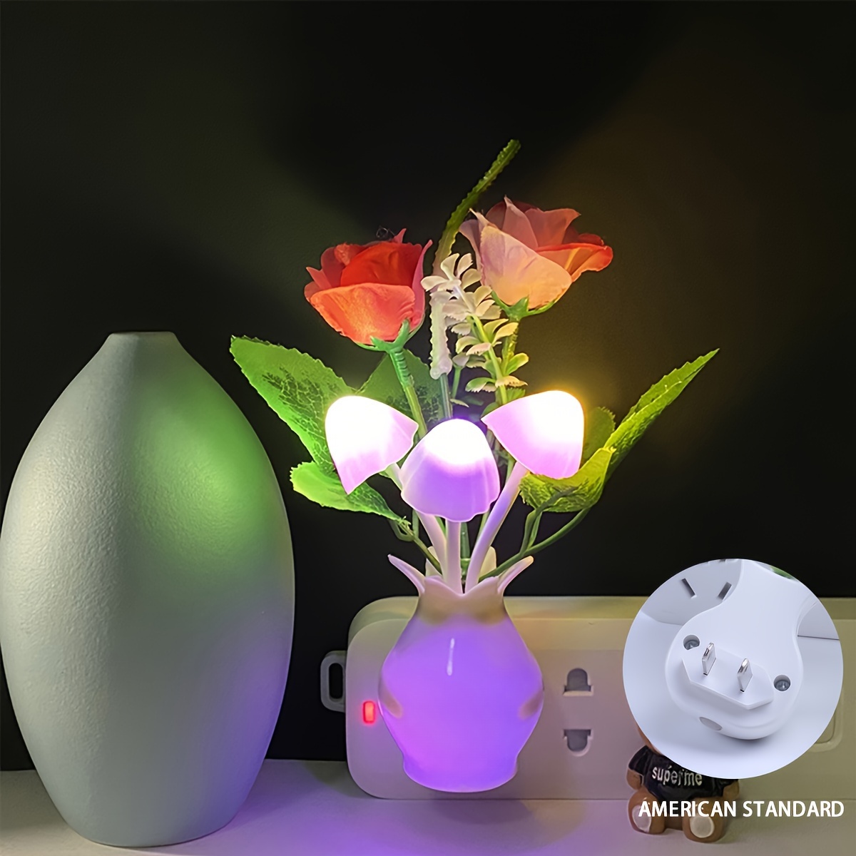 LED Second Generation Smart Flower Night Light with US plug, automatically turns off during the day and lights up at night with light sensor control. Ideal as a bedside night light and perfect as a birthday or love gift., Night Light for Bedroom, Plug In Night Light, Night Lamp, Night Lamp for Bedroom, Dim Light for Bedroom, Gift for Loved Ones, Bedside Lamp, Decorative Night Lamp, Floral Design, Energyefficient Lamp, Reliable Sensor Feature, Automatic Night Lamp, - Image 8