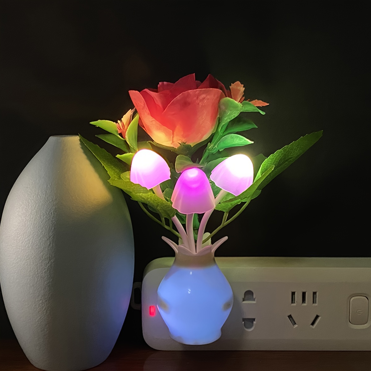 LED Second Generation Smart Flower Night Light with US plug, automatically turns off during the day and lights up at night with light sensor control. Ideal as a bedside night light and perfect as a birthday or love gift., Night Light for Bedroom, Plug In Night Light, Night Lamp, Night Lamp for Bedroom, Dim Light for Bedroom, Gift for Loved Ones, Bedside Lamp, Decorative Night Lamp, Floral Design, Energyefficient Lamp, Reliable Sensor Feature, Automatic Night Lamp, - Image 5