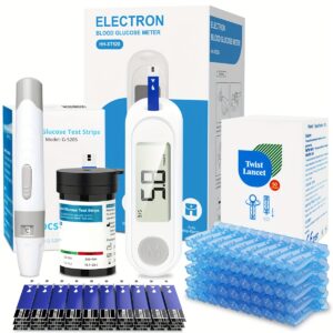 Blood Glucose Monitor Kit, High Accuracy Blood Sugar Test Kit With 50 Glucometer Strips, 50 Lancets, 1 Lancing Devices Diabetes Testing Kit, No Coding Required, Travel Size (1 Unit+50pcs Strips)