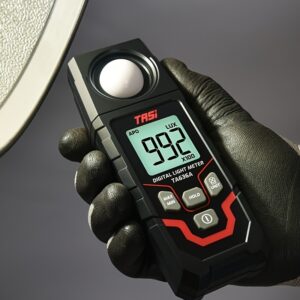 TASI Digital Lux Meter Illuminance Tester, LCD Display, Battery Powered, Handheld Photometer with Measurement Accuracy ±1, 200000 Lux Range, Material Plastic, No Battery Included