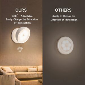 [Smart Motion Sensor Light] Kinpho Modern 360° Rotatable Motion Sensor Night Light | Auto On/Off, Energy-Saving Smart Lamp for Bedside, Wardrobe, Stairs, Ceiling & Desk | Magnetic Base