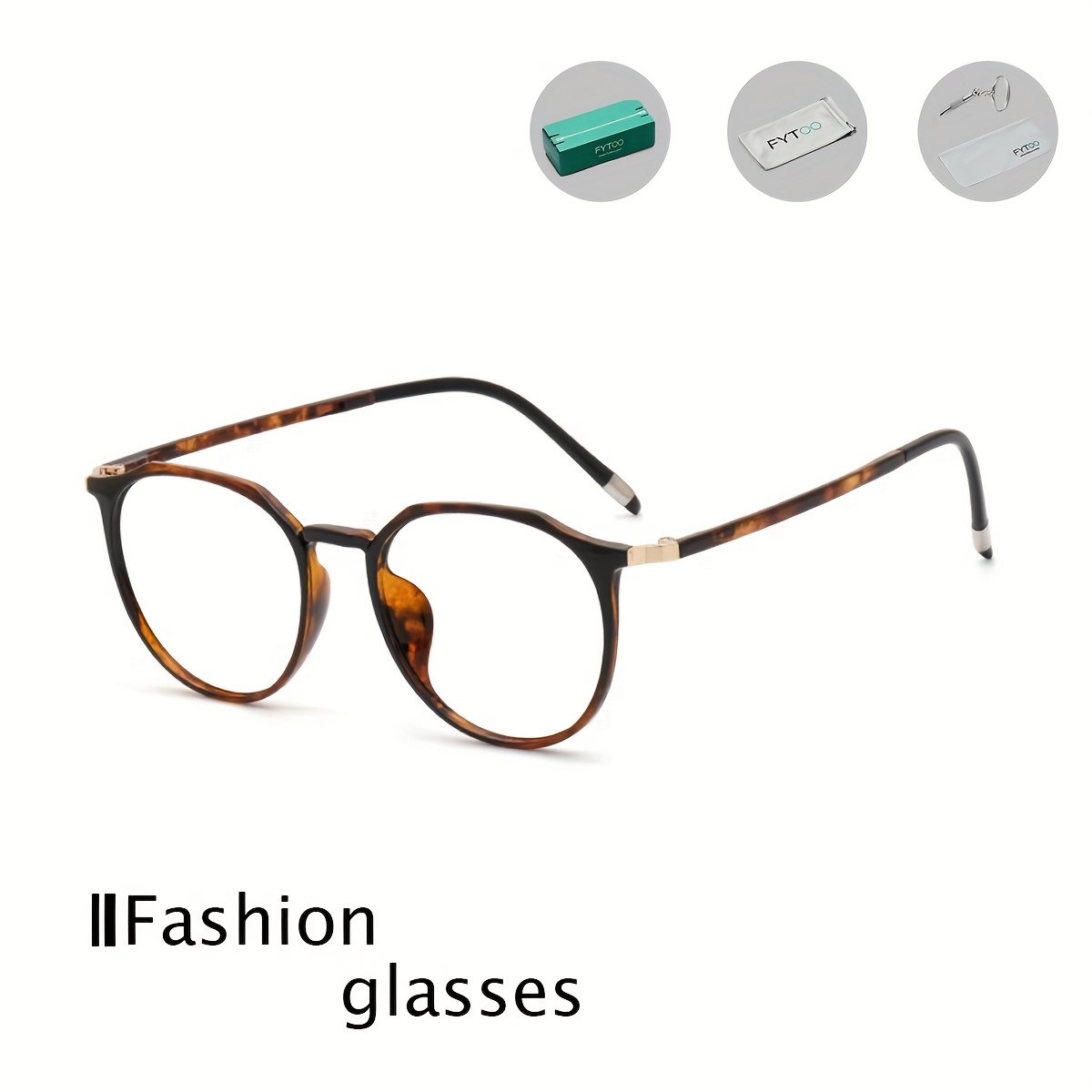 FYTOO Brand Full-rim Detachable and Installable Replacement Eyeglass Lenses, Black Tortoiseshell Patterned Glasses for Men & Women - Elegant, Fashionable Trendy Decorative to Match with Various Styles of Clothing at Parties Gatherings Fe - Image 4