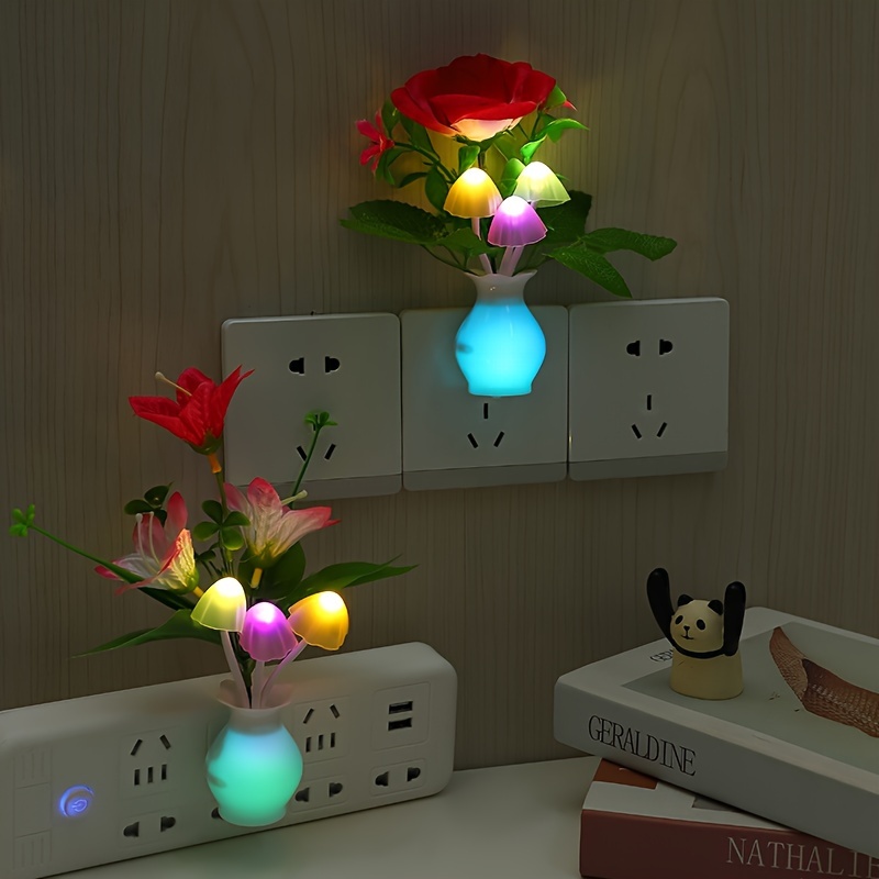 LED Second Generation Smart Flower Night Light with US plug, automatically turns off during the day and lights up at night with light sensor control. Ideal as a bedside night light and perfect as a birthday or love gift., Night Light for Bedroom, Plug In Night Light, Night Lamp, Night Lamp for Bedroom, Dim Light for Bedroom, Gift for Loved Ones, Bedside Lamp, Decorative Night Lamp, Floral Design, Energyefficient Lamp, Reliable Sensor Feature, Automatic Night Lamp, - Image 2