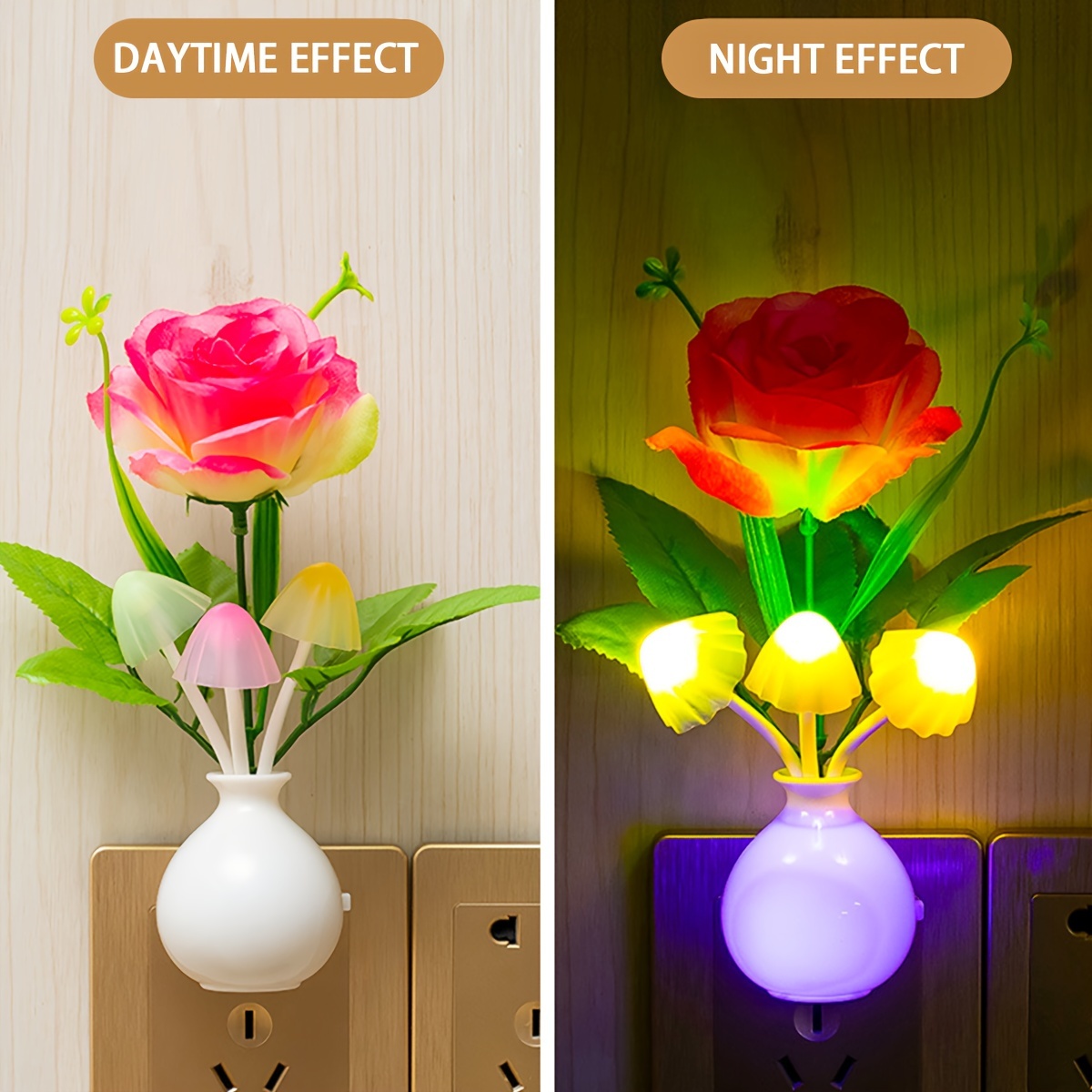 LED Second Generation Smart Flower Night Light with US plug, automatically turns off during the day and lights up at night with light sensor control. Ideal as a bedside night light and perfect as a birthday or love gift., Night Light for Bedroom, Plug In Night Light, Night Lamp, Night Lamp for Bedroom, Dim Light for Bedroom, Gift for Loved Ones, Bedside Lamp, Decorative Night Lamp, Floral Design, Energyefficient Lamp, Reliable Sensor Feature, Automatic Night Lamp, - Image 10