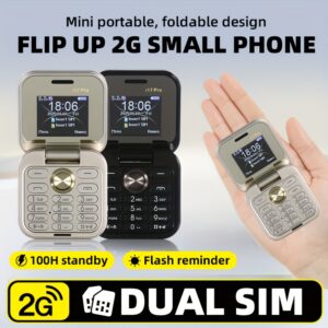New Mini 2G Flip Folding Phone with Dual SIM, Button Operation for Calls & Music, Long Battery Life, 15 Language Support, Flashlight Function, TF Card Slot – Ideal for Mountainous and Remote Areas, Backup Device