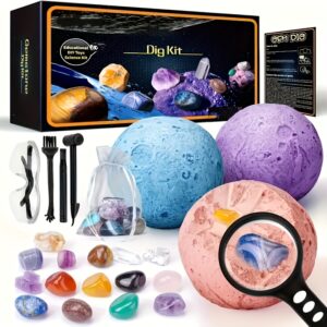 [STEM | Gemstone Digging] STEM Gemstone Digging Set | Kids' Science Kit with Realistic Gems & Quartz Balls | Educational Toy for Boys & Girls 3+ | Birthday & Christmas Gift