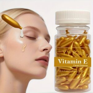 Vitamin E Capsule Essence, Secondary Throw Capsule, Moisturizing And Hydrating Facial Light 90 Capsules/Bottle - 1 Bottle