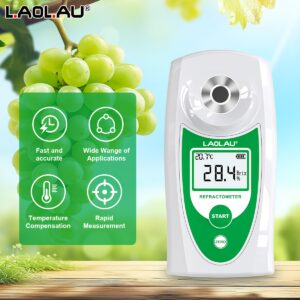 L.AOL.AU Digital Sugar Meter with LCD Screen - Instant Fruit Sugar Tester, Brix Scale 0-32% for Watermelon, Orange, Apple, Grape - Portable Brixometer, Agriculture, Honey & Syrup Testing (Durable Plastic, No Sample Prep)