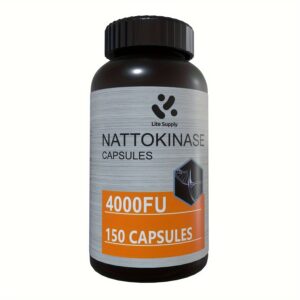 Lite Supply Nattokinase Supplement 4000 FU per Serving (150 Capsules) - Traditional Japanese Enzyme for Fibrin Breakdown, Cardiovascular Health & Blood Clot Dissolver - Allergen-Free Vegetarian Formula