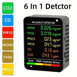 6-in-1 Indoor Air Quality Monitor with Real-Time Detection - Your Ideal Choice for a Healthy Environment