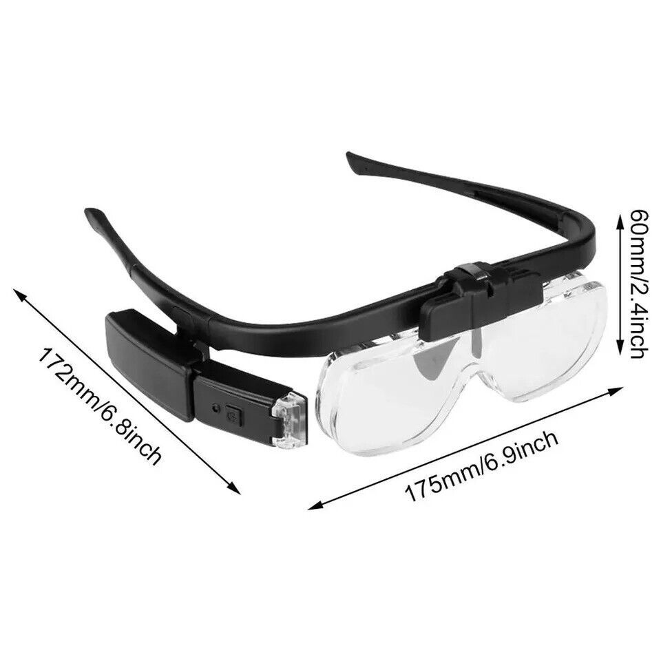 Head-mounted rechargeable magnifier with adjustable light 3 lenses storage box. Dual-slot illuminated magnifier for close-up craft work (up 4.5X), suitable for elderly reading, jewelry watch repair, DIY, and the best gift for the elderly. - Image 2