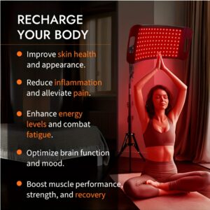 Cleared Red Light for Face and Body, Red Infrared Light Lamp with Stand LED 660nm Red Light-Relax& 850nm Infrared Light Device for Body, Wellness, Spa Users, Friday ，Cyber Monday, Sleek Light Relax, Portable Design, Body Relax, Spa Professionals