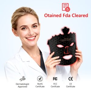 Fda Cleared, 7 Color Red Light Therapy Mask, LED Face Mask Light Therapy, Red Light Therapy For Face, Silicone Face Mask Skin Care At Home With Eye Protection Cushion For Anti Aging Wrinkles, Acne Whitening And Hydration