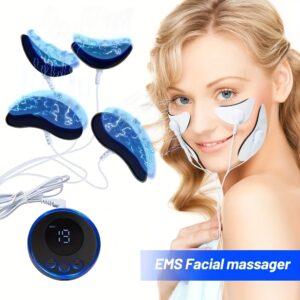 Portable TENS/EMS Facial & Eye Massager - Microcurrent Stimulation for Face Lifting, Wrinkle Reduction, Contour Slimming, Anti-Aging, Rechargeable Skincare Device with Visible Results