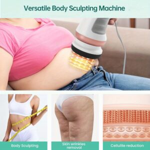 Massage Machine, Handheld Massager, 5 Massage Heads and 3 Washable Pads, Soft Padding, Easy To Clean, for Abdomen Waist Arms Buttocks and Legs, Body Shaper, Beauty Care, Fitness Enthusiasts